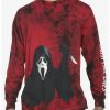 Guys * | Coupon Scream Ghost Face Red Wash Long-Sleeve T-Shirt Multi