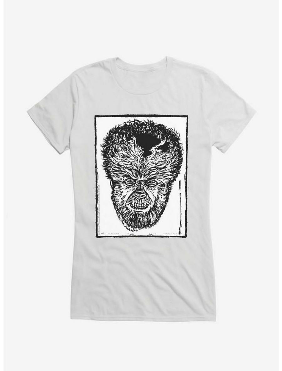 Tees * | Buy The Wolf Man Stencil Art Girls T-Shirt