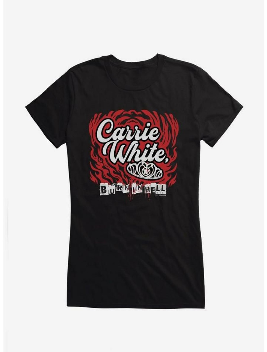 Tees * | Best Reviews Of Carrie 1976 Prom Crown Girls T-Shirt Black