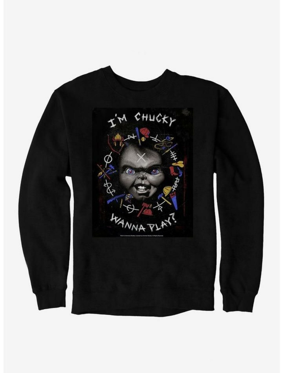 Guys * | Cheapest Chucky Wanna Play Sweatshirt