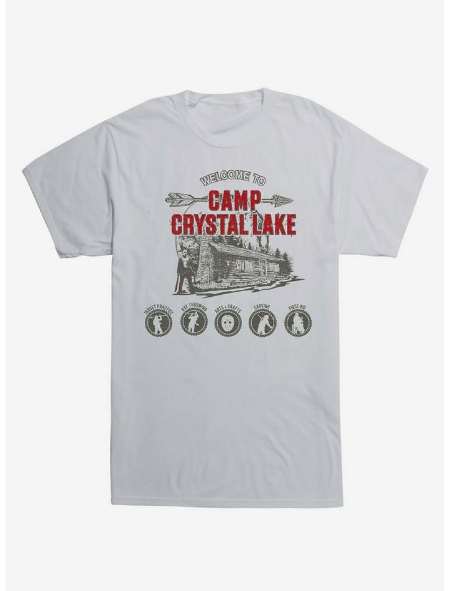 Guys * | Top 10 Friday The 13Th Crystal Lake Camp T-Shirt Silver