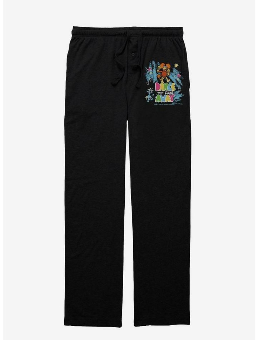 Guys * | Cheap Jim Henson'S Fraggle Rock Dance Cares Away Pajama Pants Black