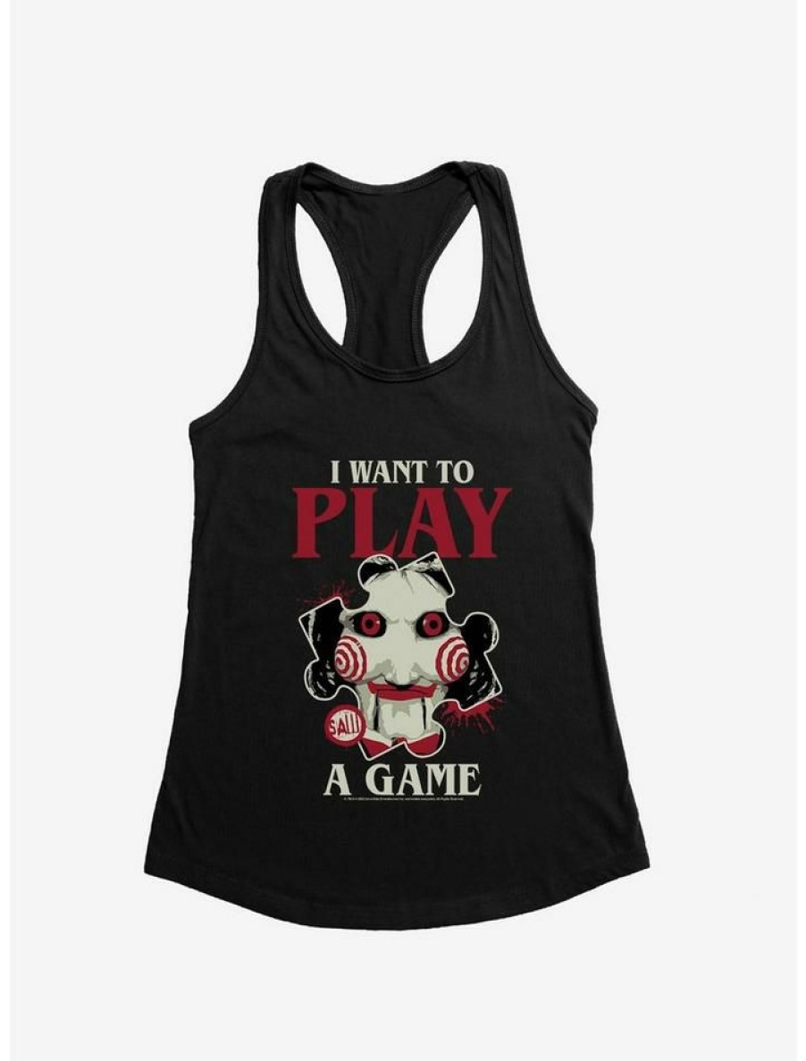 Girls * | Hot Sale Saw I Want To Play A Game Girls Tank Black