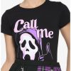 Tees * | Discount Scream Ghost Face Call Me Boyfriend Fit Girls T-Shirt Multi