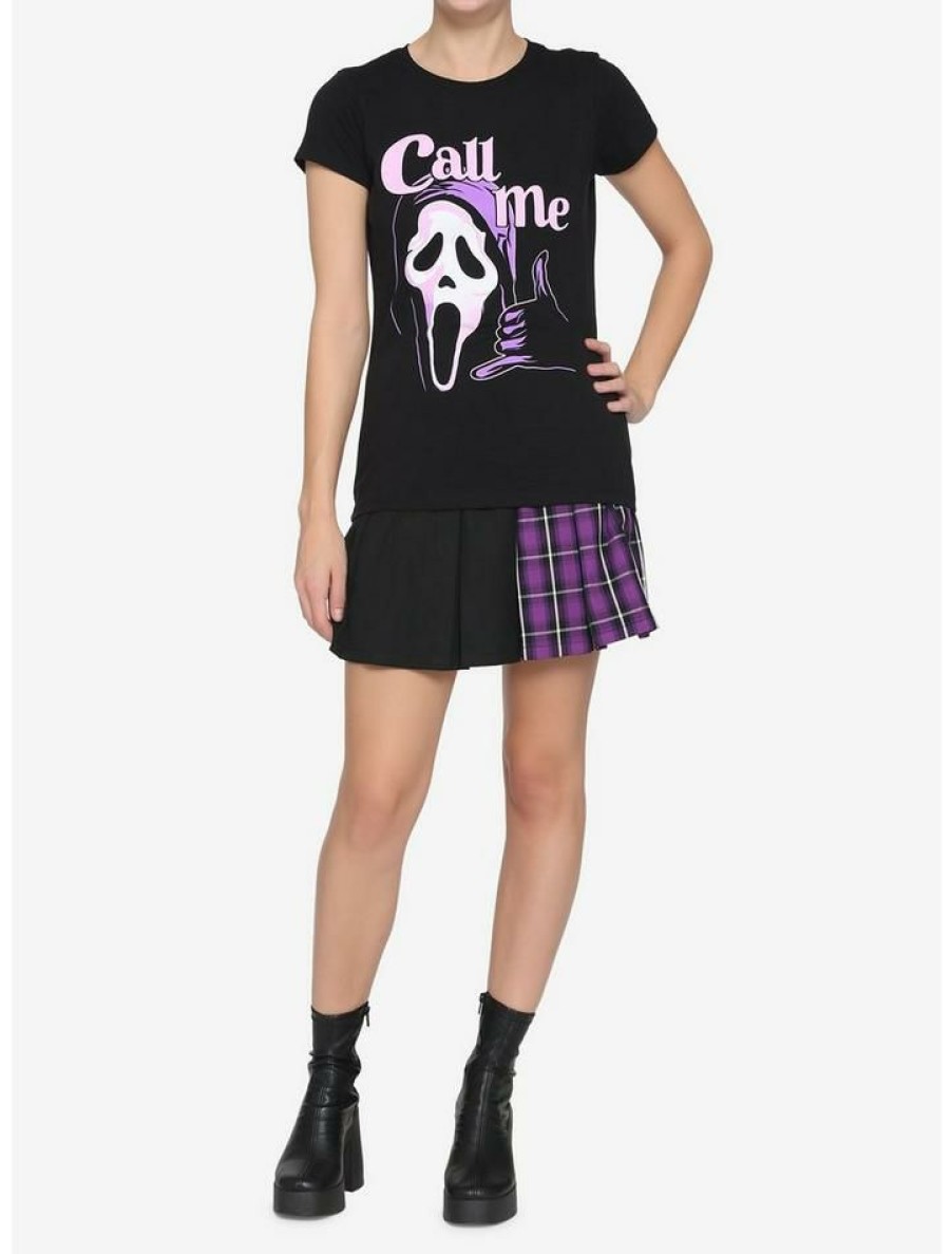 Tees * | Discount Scream Ghost Face Call Me Boyfriend Fit Girls T-Shirt Multi