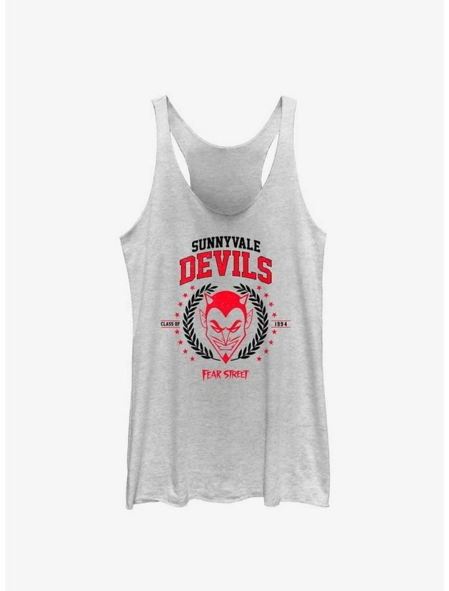 Girls * | Discount Fear Street Sunnyvale Devils Girls Tank White Htr