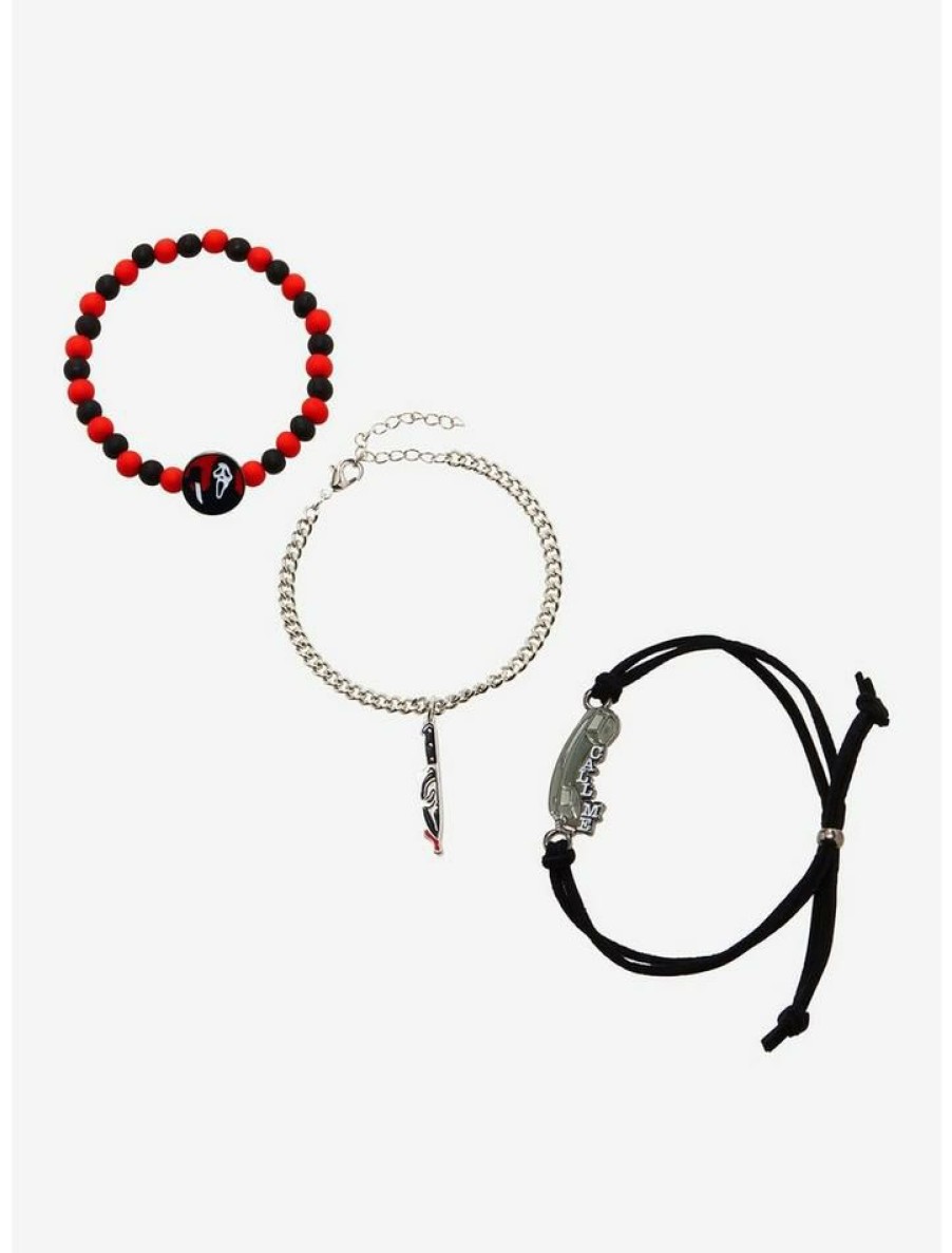 Accessories * | Wholesale Scream Ghost Face Knife Bracelet Set