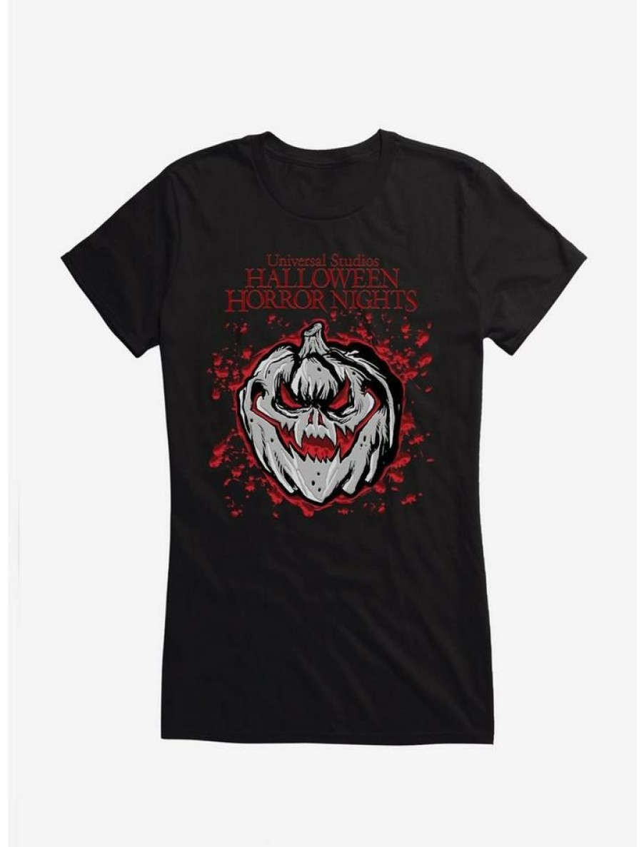 Tees * | Deals Halloween Horror Nights Jack-O-Lantern Girls T-Shirt Black