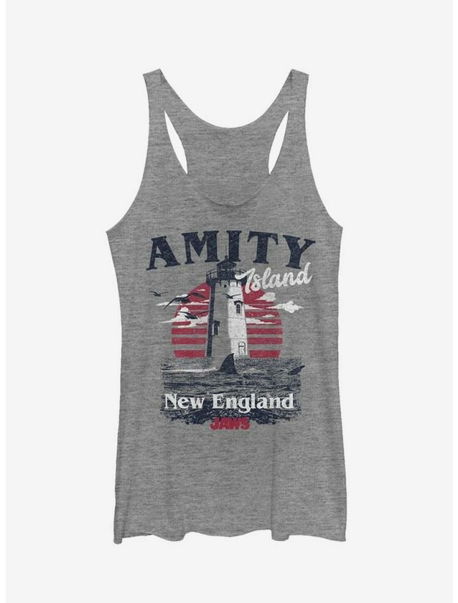 Girls * | Best Reviews Of Amity Island Tourist Lighthouse Girls Tank Gray Htr