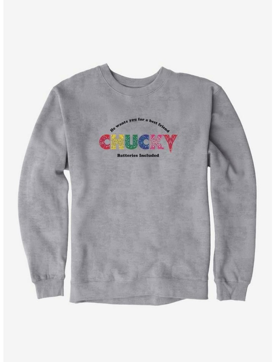 Guys * | Brand New Chucky Batteries Included Sweatshirt