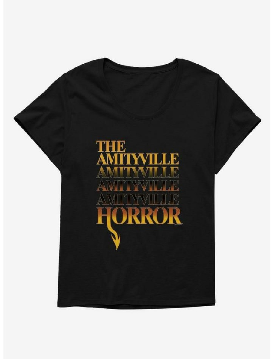 Tees * | Outlet The Amityville Horror Logo Girls T-Shirt Plus Size Black