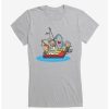 Tees * | Best Reviews Of Jaws Chibi Boat Attack Girls T-Shirt