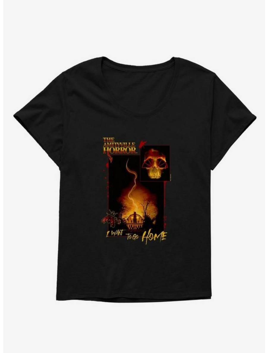 Tees * | Promo The Amityville Horror I Want To Go Home Girls T-Shirt Plus Size Black