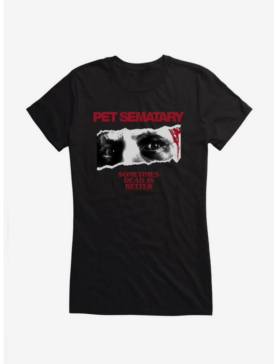 Tees * | Buy Pet Sematary Blue Eyes Girls T-Shirt Black