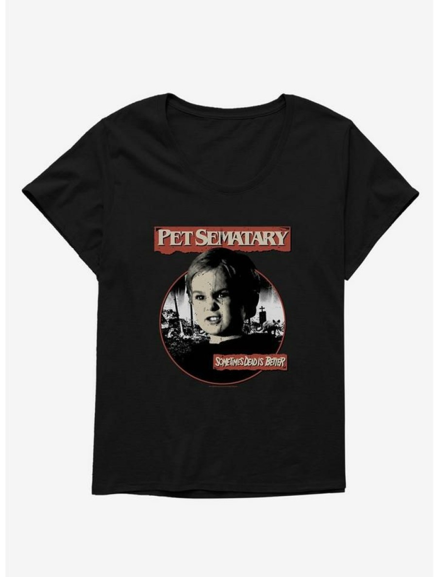 Tees * | Top 10 Pet Sematary Gage Creed Girls T-Shirt Plus Size Black