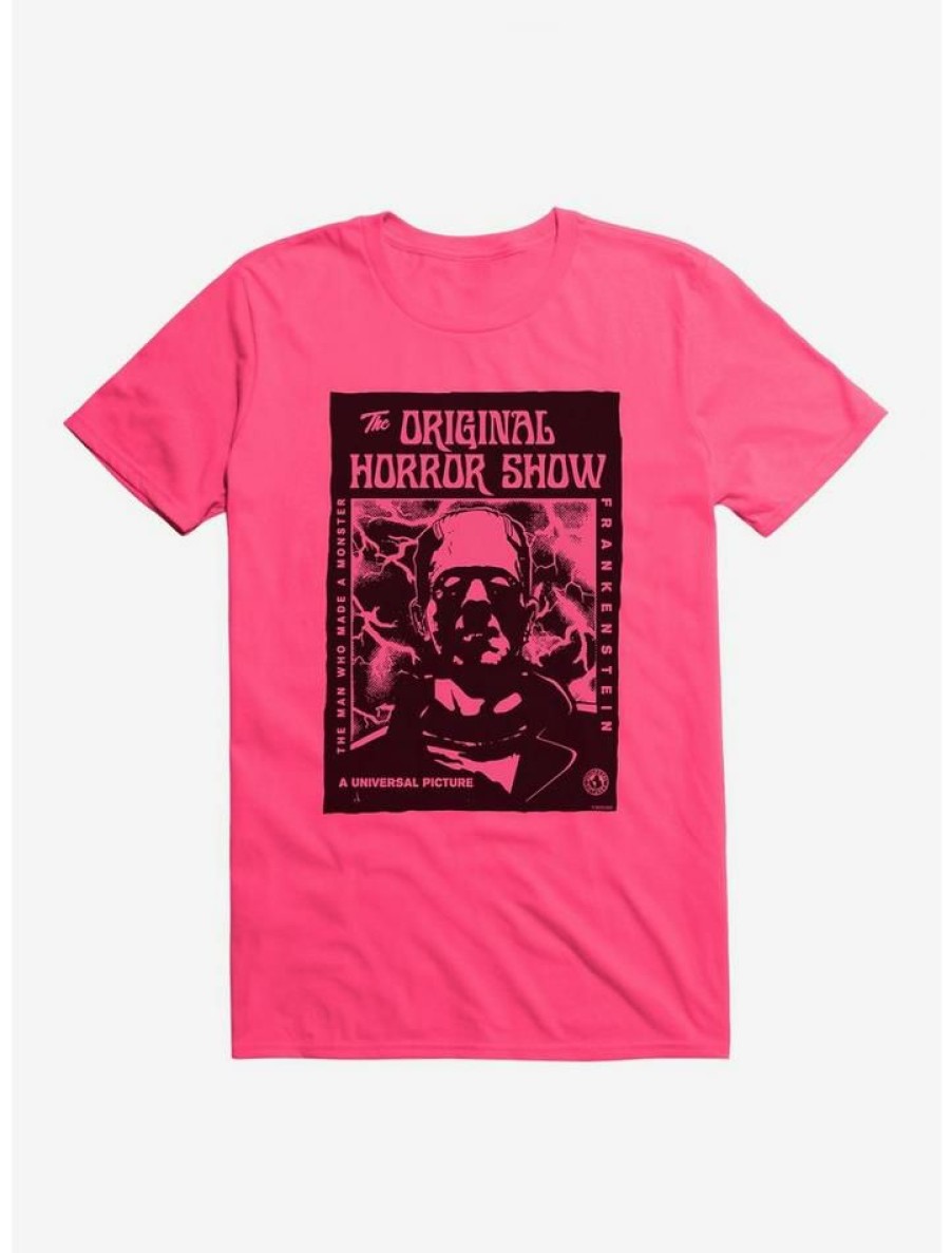 Guys * | Best Reviews Of Universal Monsters Frankenstein Pink Face T-Shirt