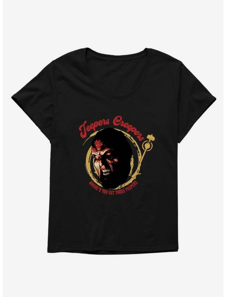 Tees * | Best Reviews Of Jeepers Creepers Peepers Girls T-Shirt Plus Size Black