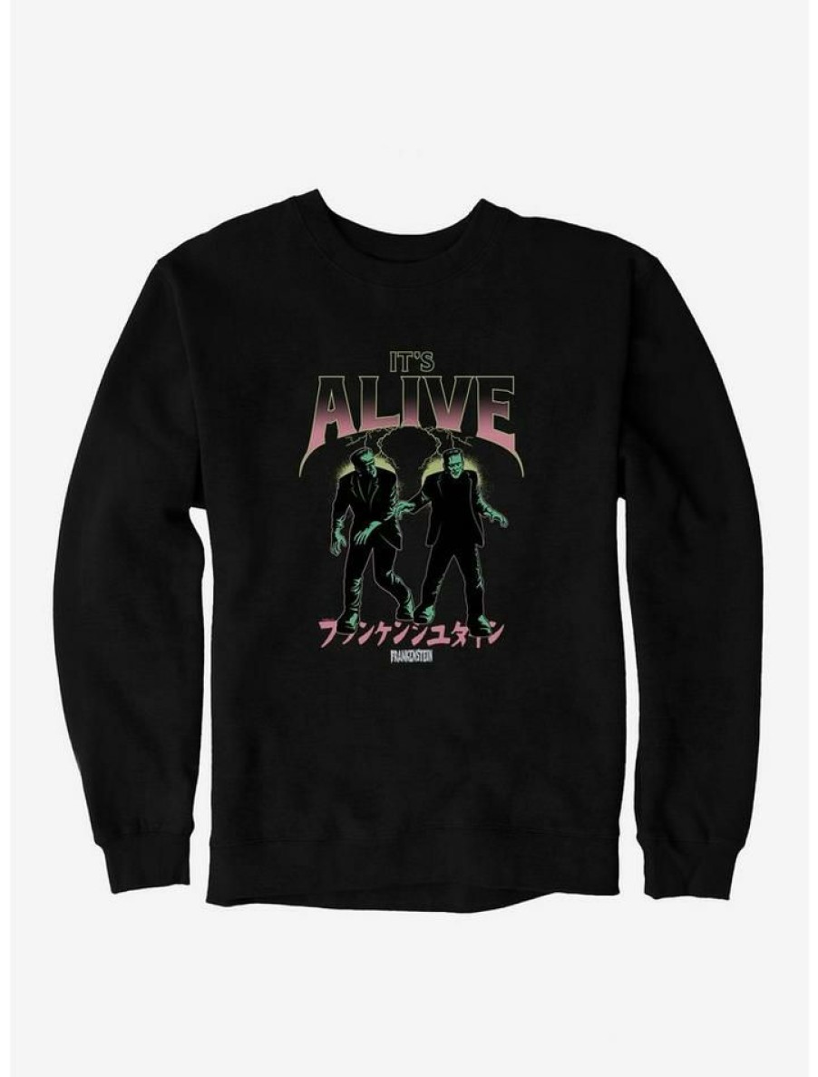 Guys * | Deals Frankenstein It'S Alive Sweatshirt Black