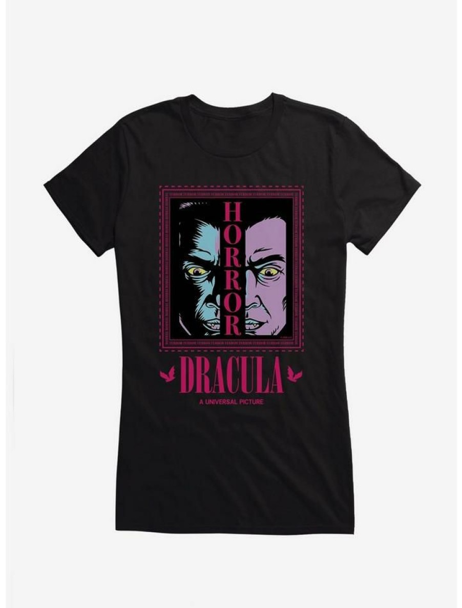 Tees * | Best Reviews Of Universal Monsters Dracula Two-Faced Girls T-Shirt