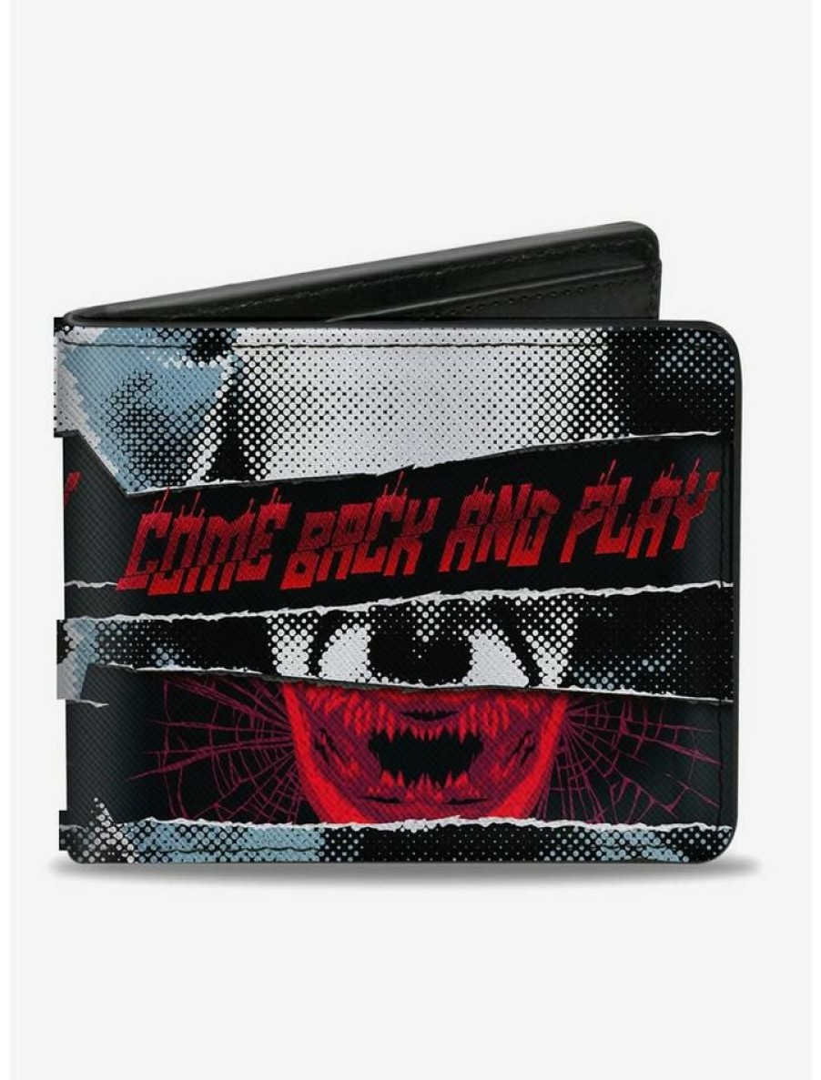 Backpacks & Bags * | Best Reviews Of It Chapter Two Pennywise Come Back And Play Collage Bifold Wallet