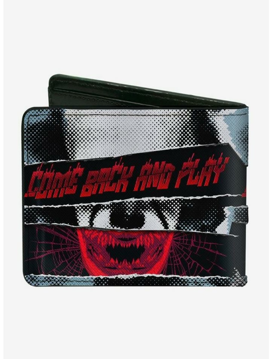 Backpacks & Bags * | Best Reviews Of It Chapter Two Pennywise Come Back And Play Collage Bifold Wallet