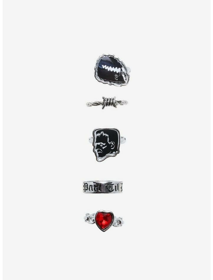 Accessories * | Wholesale Universal Monsters The Bride Of Frankenstein Couple Ring Set