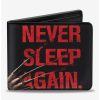 Backpacks & Bags * | Best Deal A Nightmare On Elm St Never Sleep Bifold Wallet