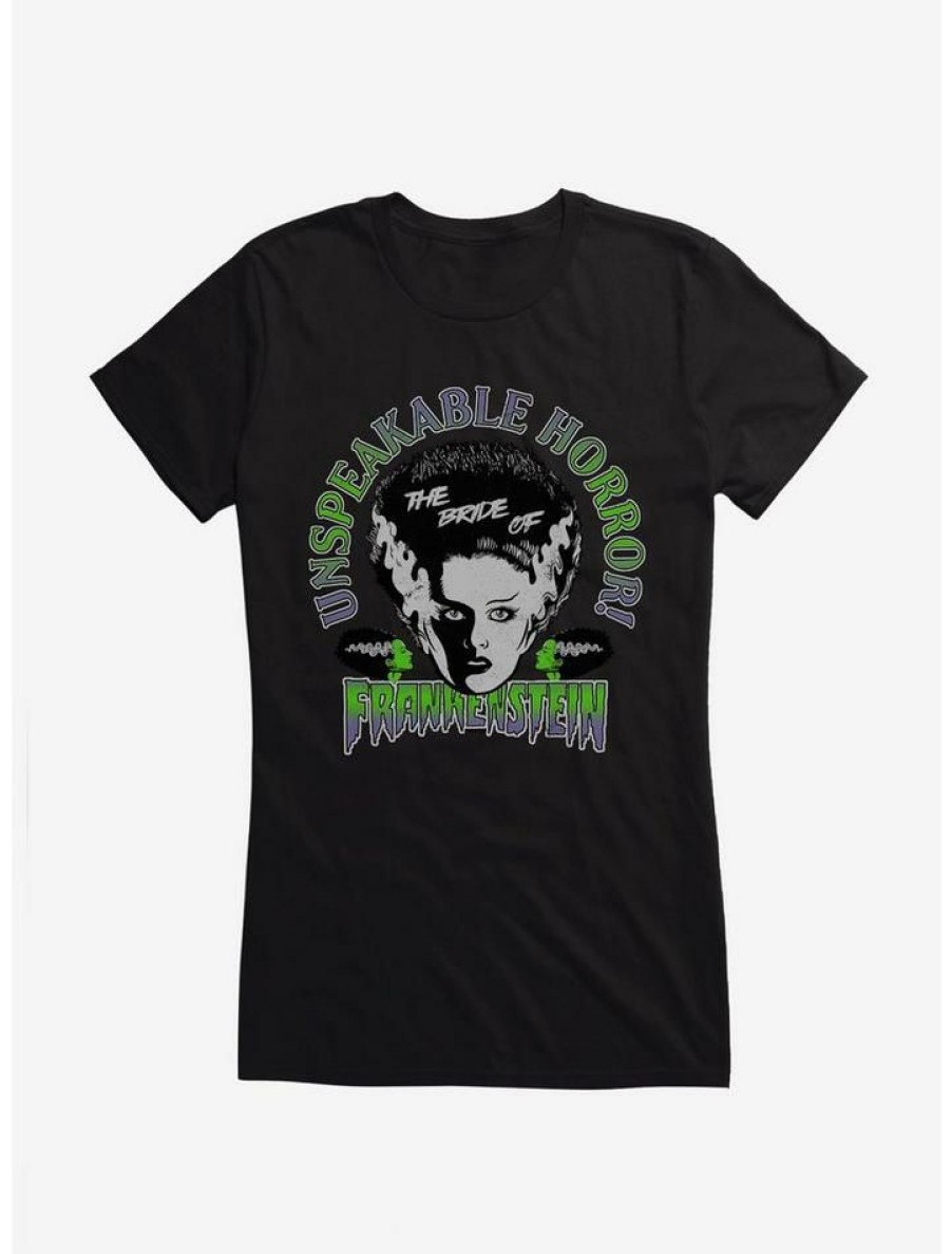 Tees * | Promo Universal Monsters Bride Of Frankenstein Unspeakable Horror Girls T-Shirt