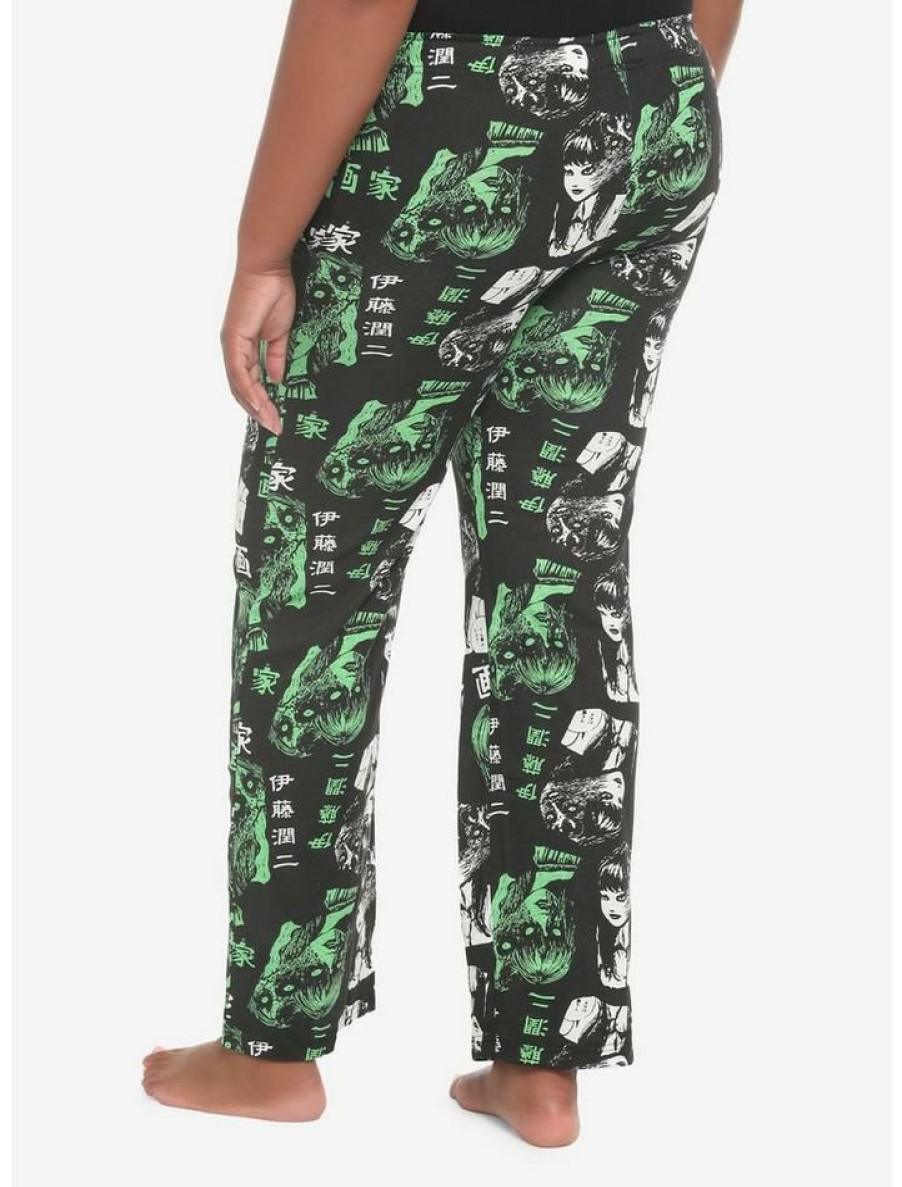 Guys * | Discount Junji Ito Tomie Faces Pajama Pants Plus Size Green