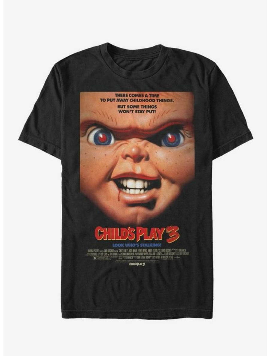 Guys * | Cheapest Chucky Childs Play 3 Poster T-Shirt Black