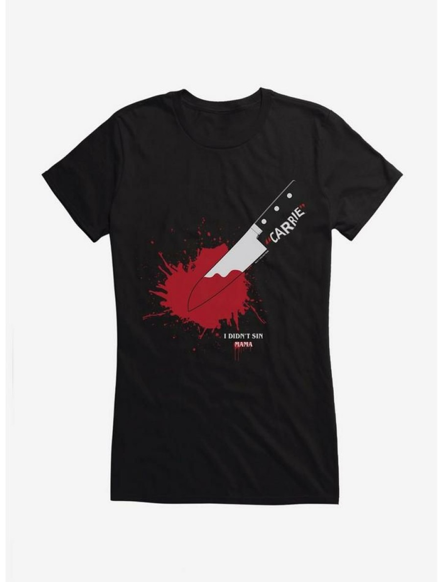 Tees * | Wholesale Carrie 1976 Knife Splatter Girls T-Shirt Black