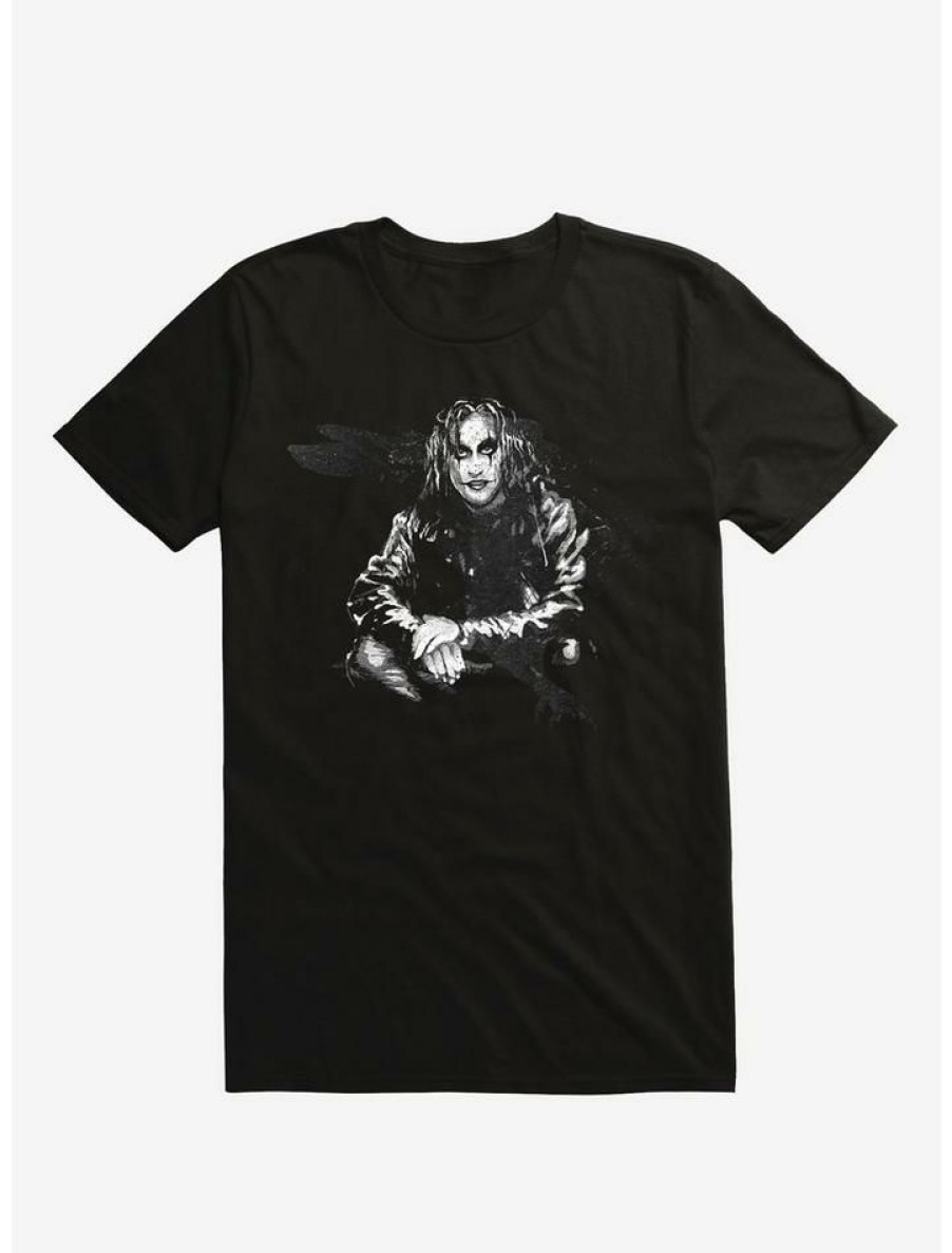 Guys * | Top 10 The Crow Eric Draven Sitting T-Shirt Black