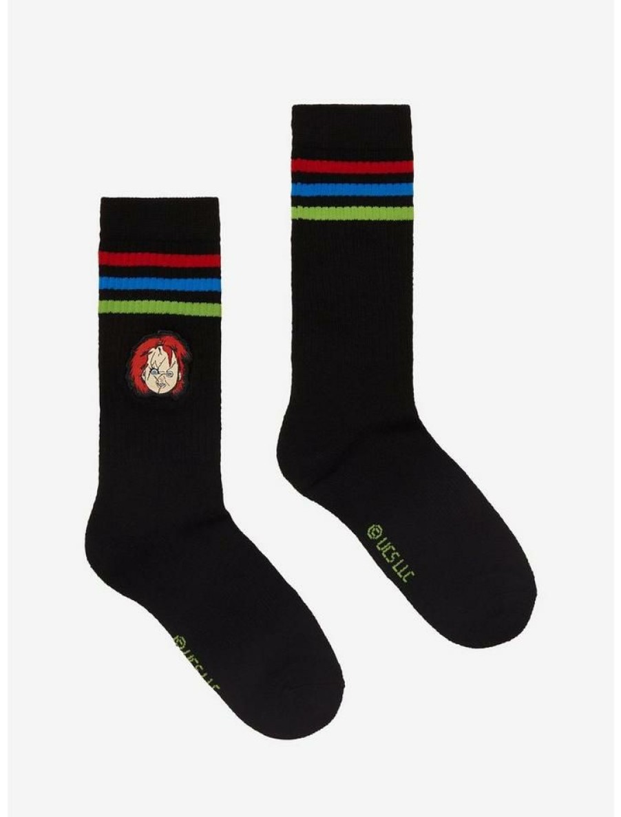 Girls * | Hot Sale Chucky Varsity Stripe Crew Socks