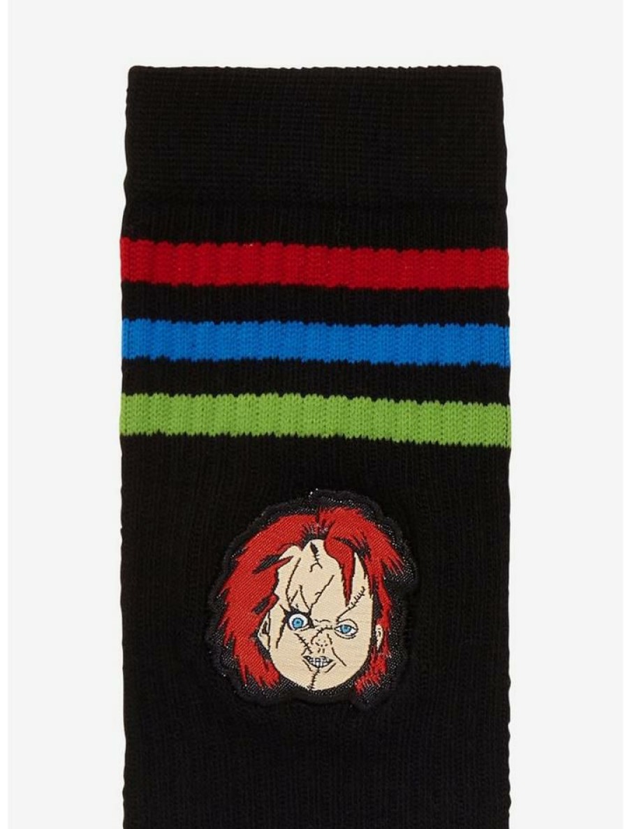 Girls * | Hot Sale Chucky Varsity Stripe Crew Socks