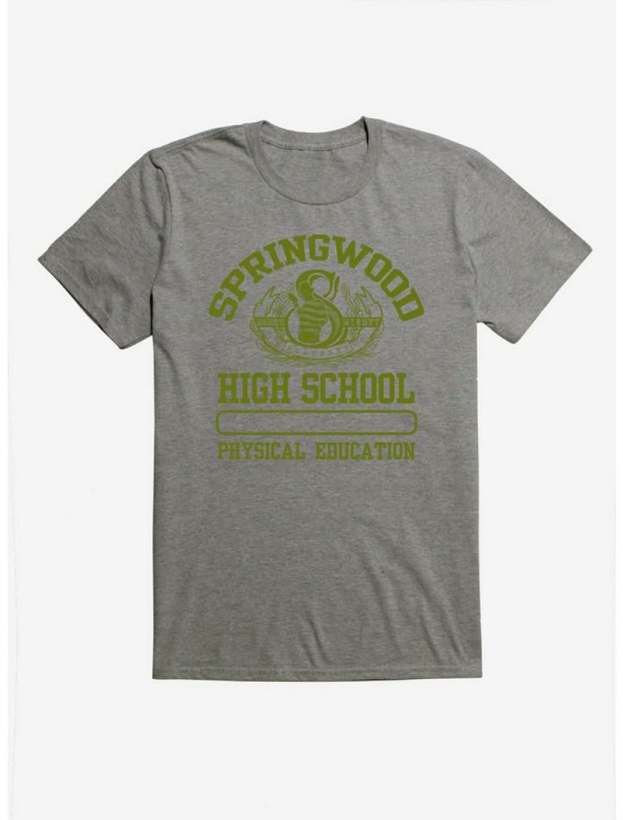 Guys * | Best Deal A Nightmare On Elm Street Springwood High School Pe T-Shirt Heather Grey