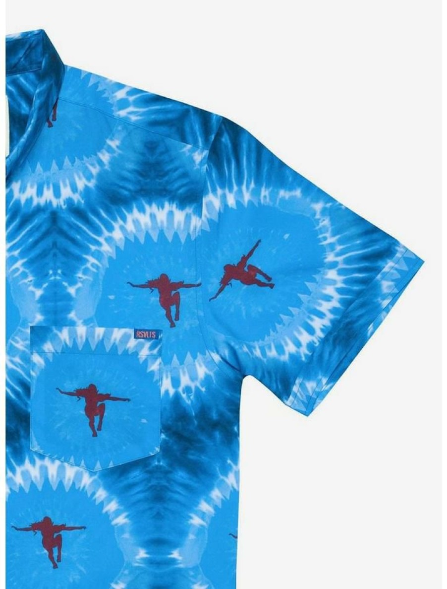 Guys * | Wholesale Rsvlts Jaws Night Swim Kunuflex Short Sleeve Shirt Blue