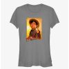 Tees * | Best Sale Nope Kid Sheriff Girls T-Shirt Charcoal