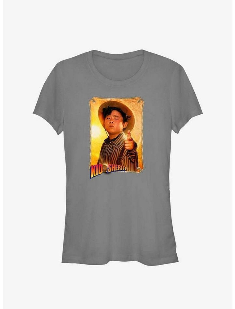 Tees * | Best Sale Nope Kid Sheriff Girls T-Shirt Charcoal