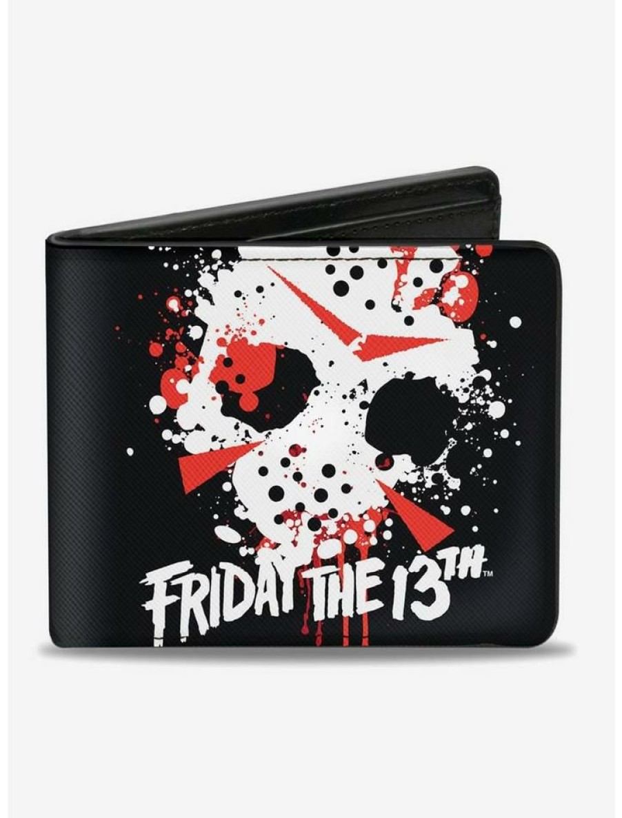 Backpacks & Bags * | Deals Friday The 13Th Jason Mask Splatter Bifold Wallet