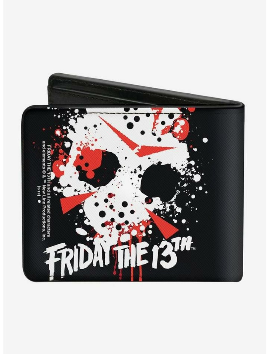 Backpacks & Bags * | Deals Friday The 13Th Jason Mask Splatter Bifold Wallet