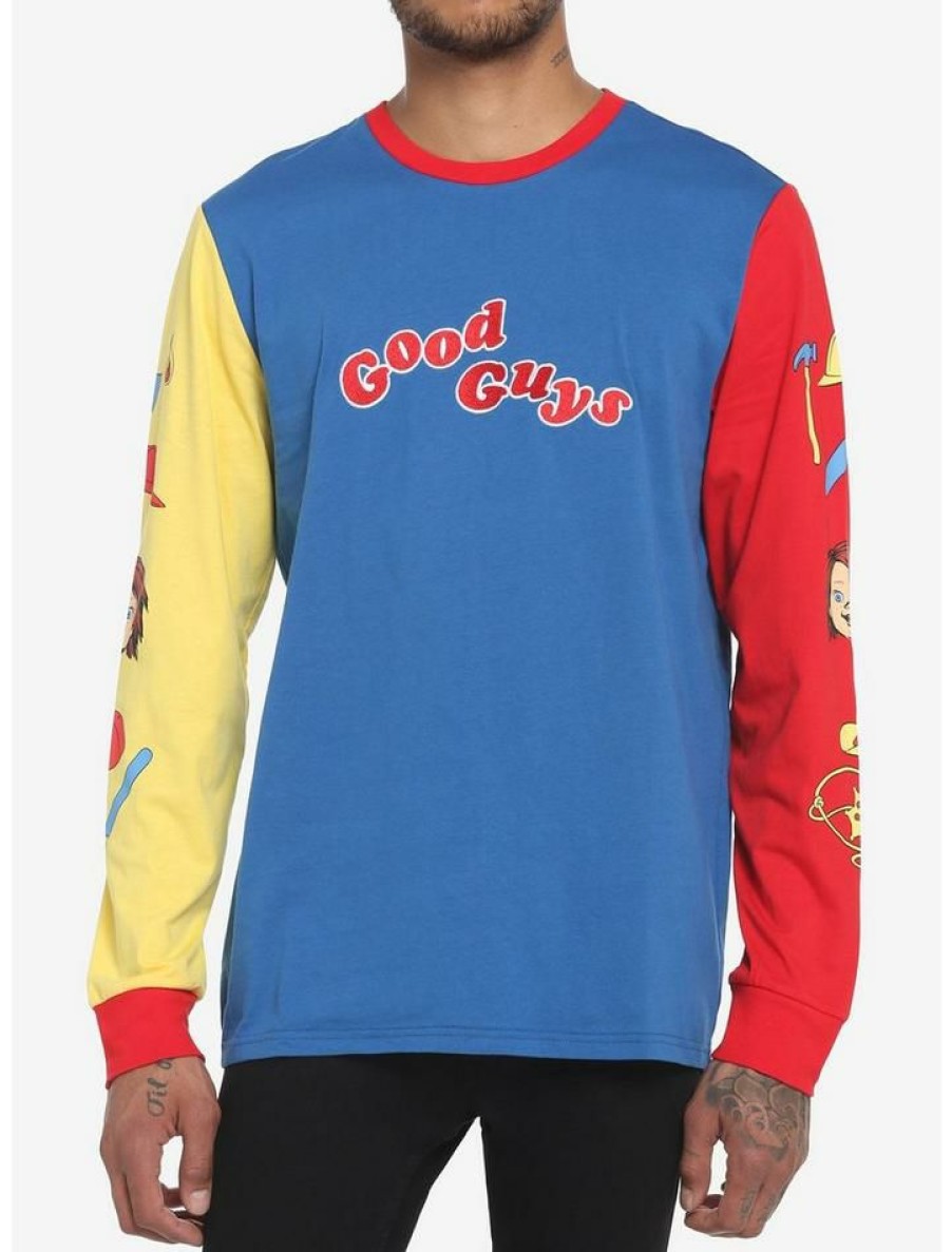 Guys * | Top 10 Chucky Good Guys Color-Block Long-Sleeve T-Shirt Multi