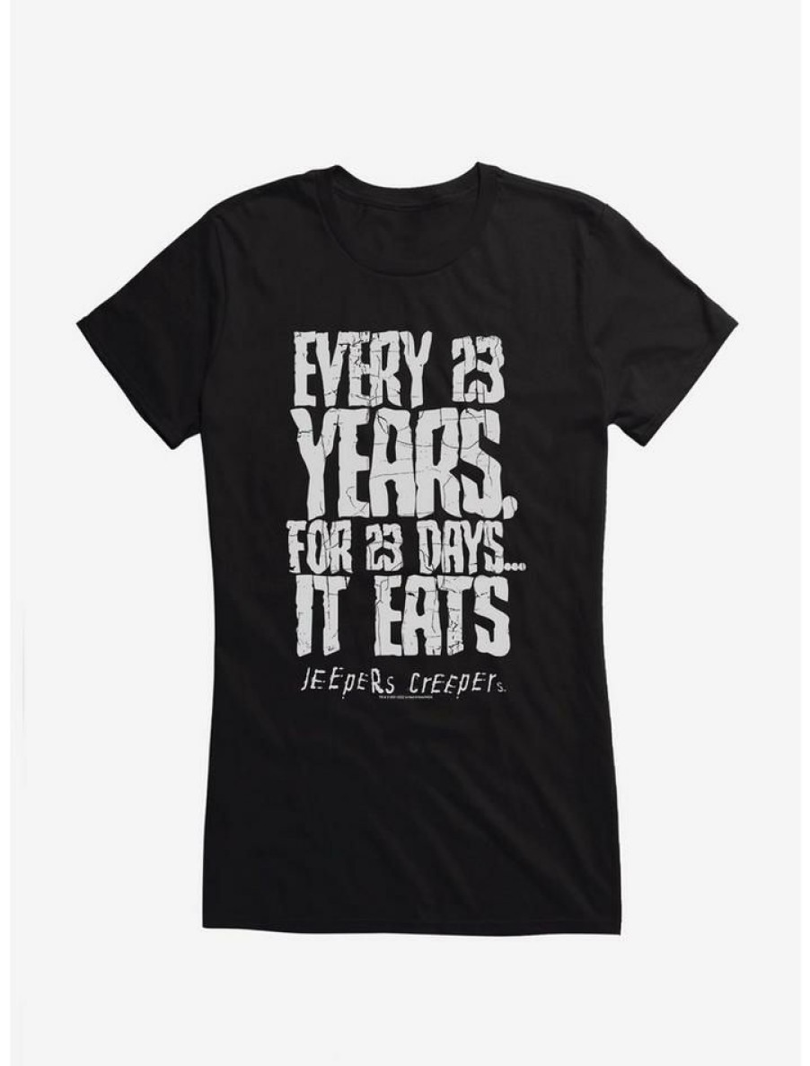 Tees * | New Jeepers Creepers 23 Years For 23 Days Girls T-Shirt Black