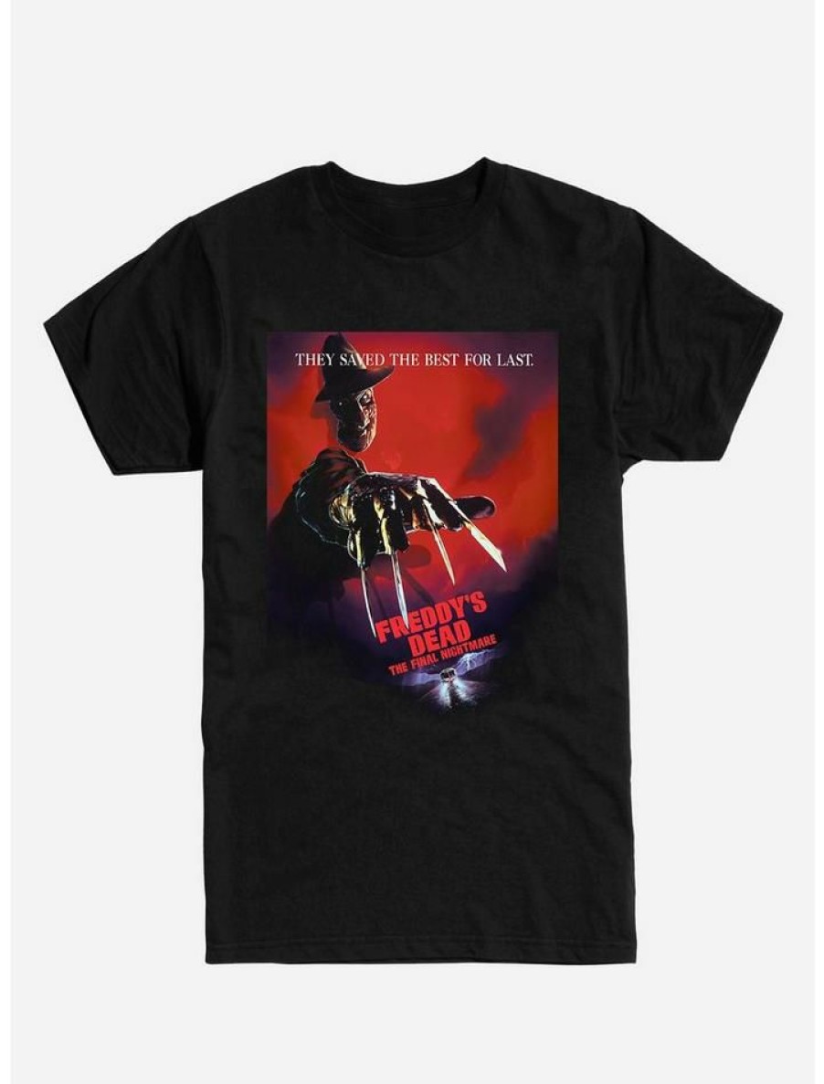 Guys * | Brand New A Nightmare On Elm Street Freddy'S Dead Poster T-Shirt Black