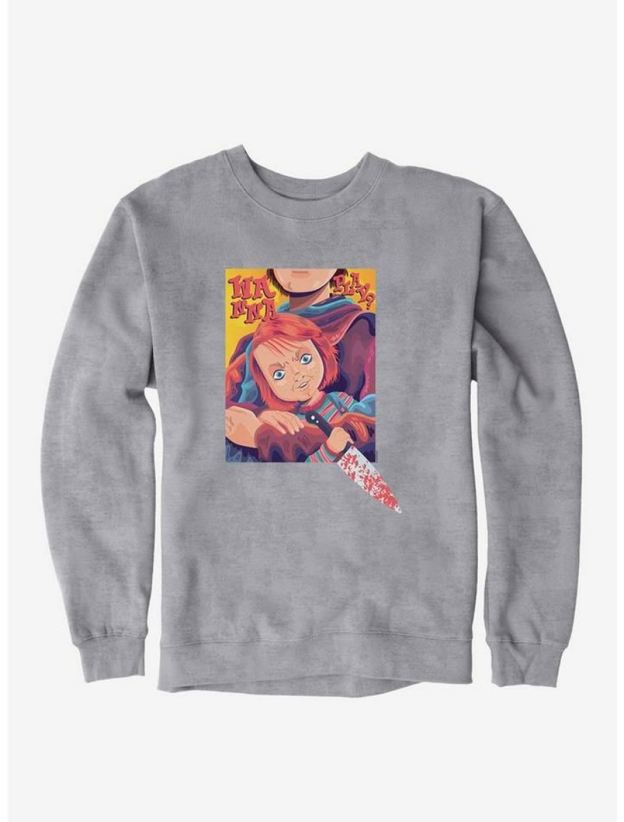 Guys * | Top 10 Chucky Doll And Knife Sweatshirt