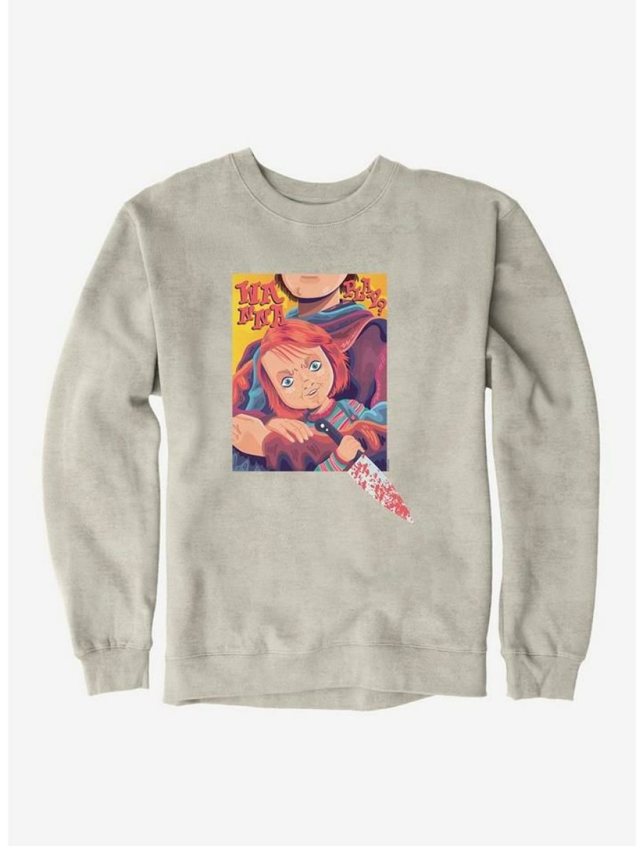 Guys * | Top 10 Chucky Doll And Knife Sweatshirt