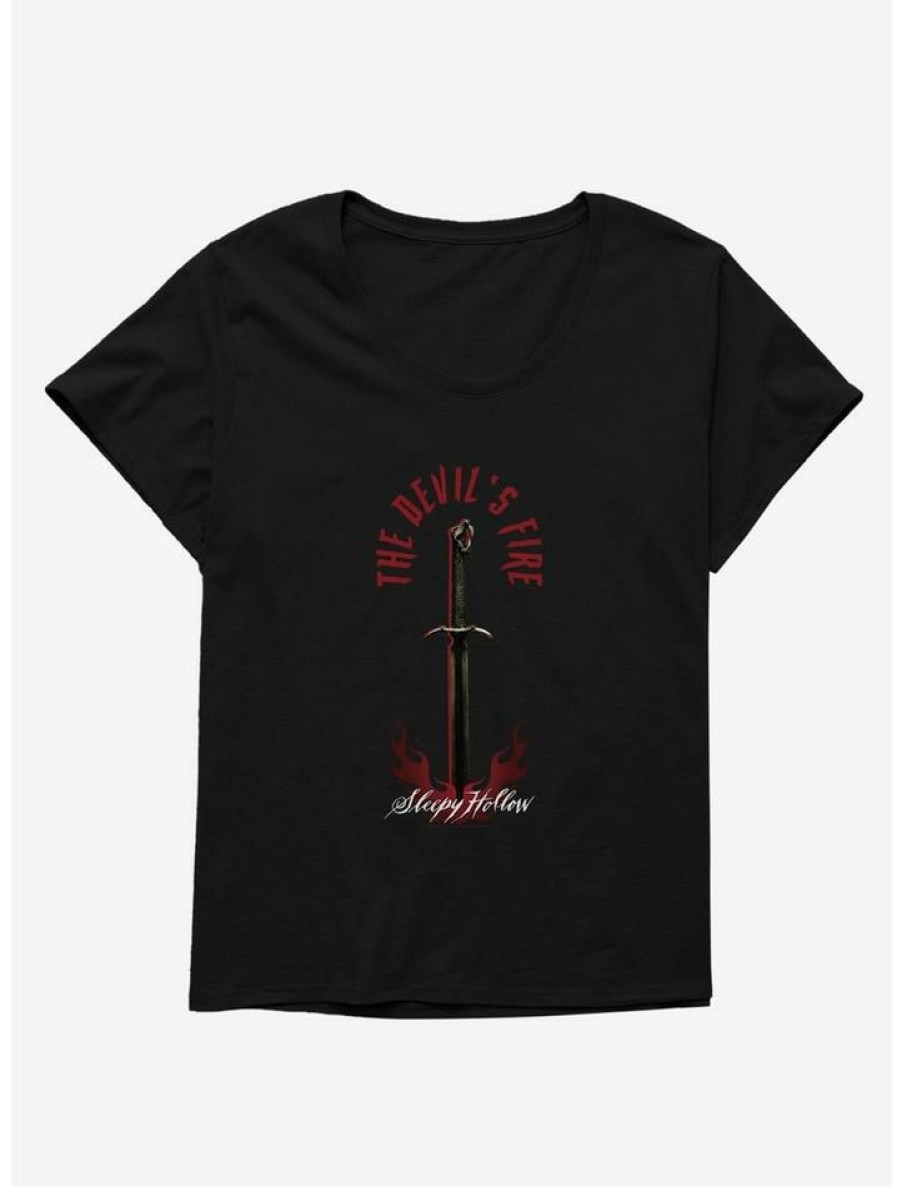 Tees * | Wholesale Sleepy Hollow The Devil'S Fire Girls T-Shirt Plus Size Black