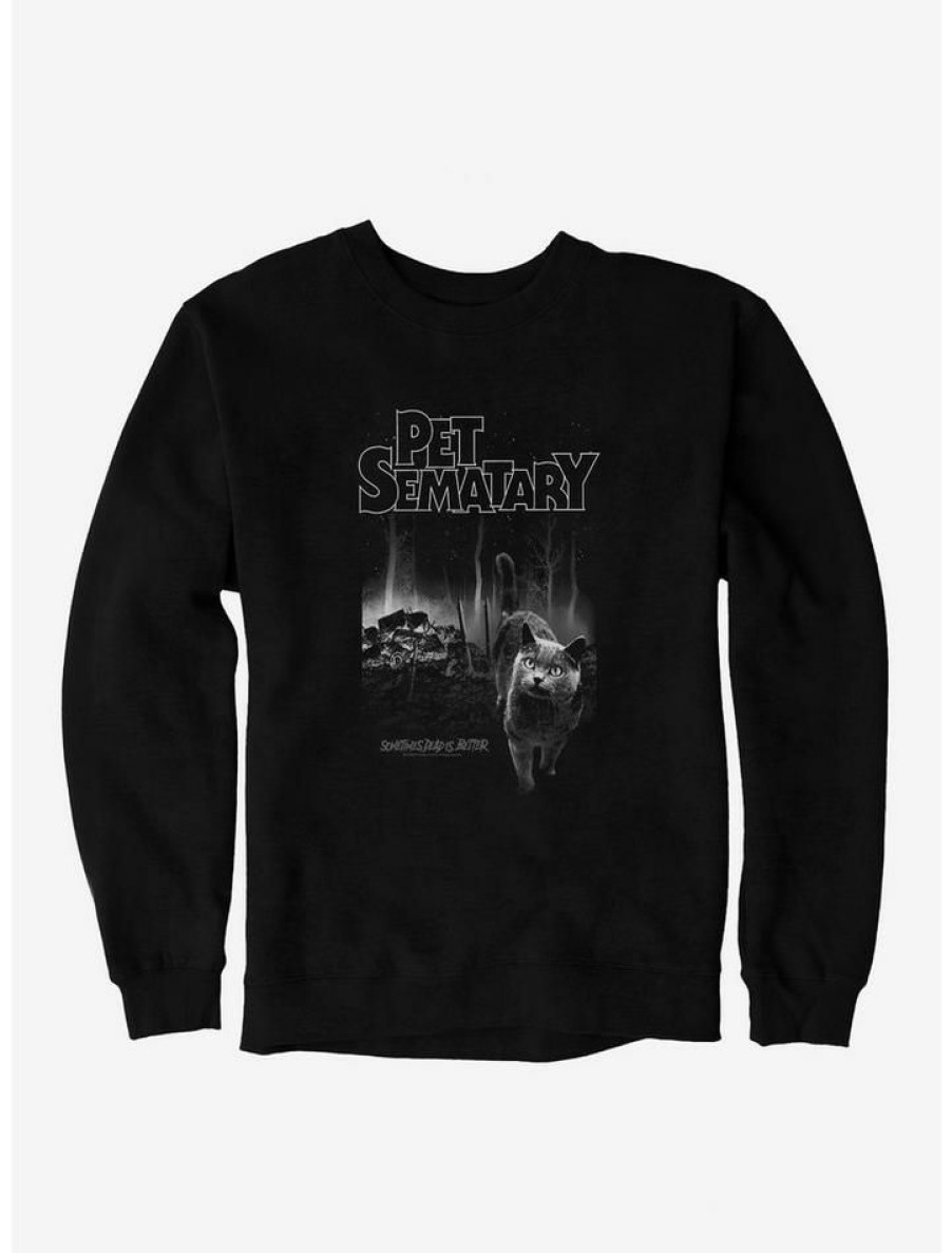 Guys * | Flash Sale Pet Sematary Church The Cat Sweatshirt Black