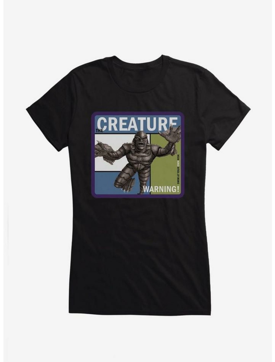 Tees * | Wholesale Creature From The Lagoon Warning Pop Poster Girls T-Shirt