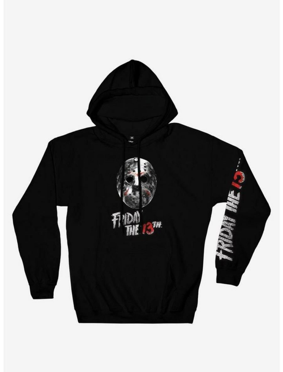 Guys * | Wholesale Friday The 13Th Mask & Logo Hoodie Black