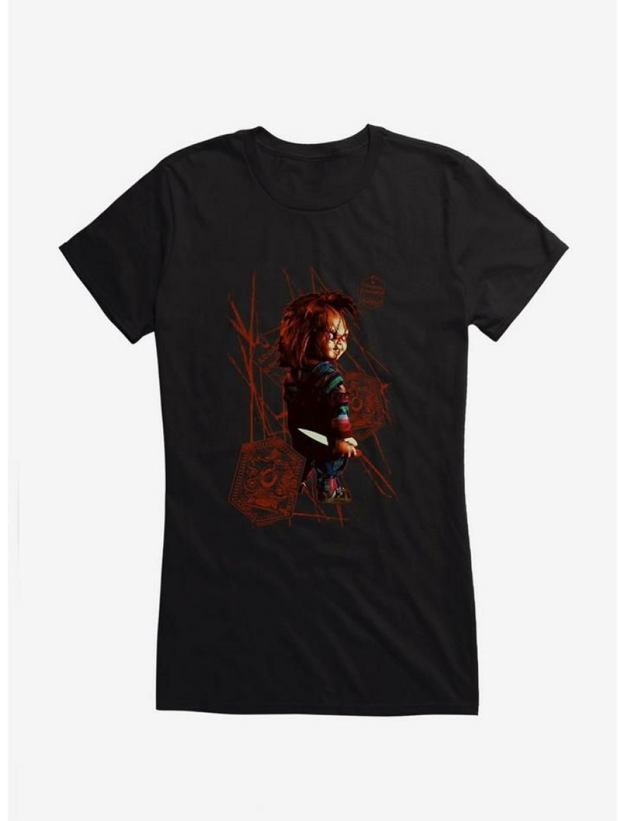 Tees * | Best Sale Chucky Deadly Doll Slashes Girls T-Shirt